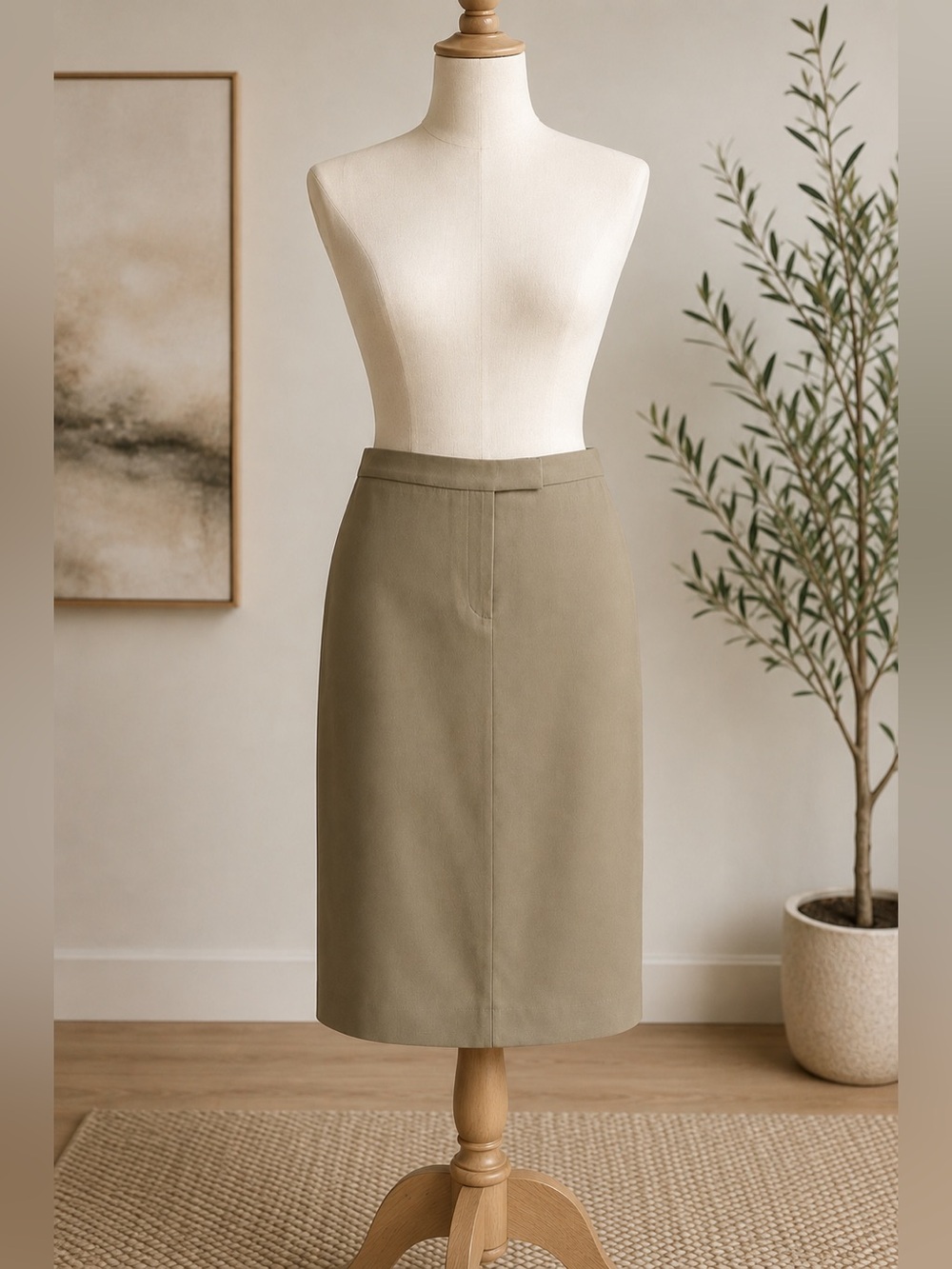 Calvin Klein Pencil Skirt Sz 6 Beige/Tan Career Office Classic